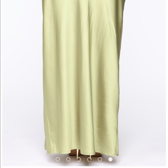 All Up In My Business Satin Midi Skirt - Sage - Picture 5 of 8